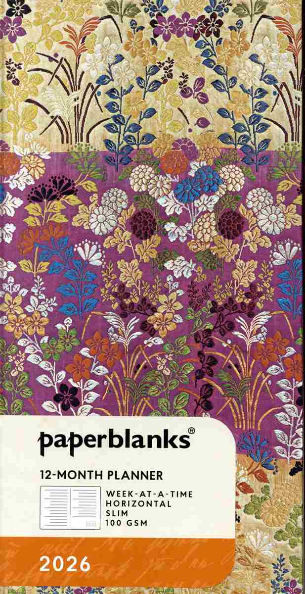 H/B 12-Month planner 2026 Kara-ori pink japanese kimono slim week